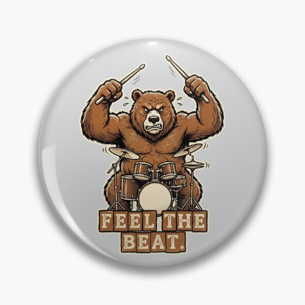 Item preview, Bear Drummer Retro Tee designed and sold by Ortsas.