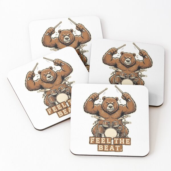 Item preview, Bear Drummer Retro Tee designed and sold by Ortsas.