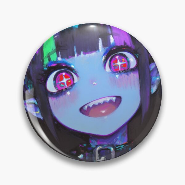 Item preview, Neon Fanged Demon Girl Smile designed and sold by bubblegoth.