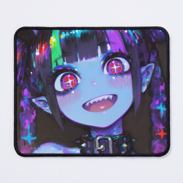 Item preview, Neon Fanged Demon Girl Smile designed and sold by bubblegoth.