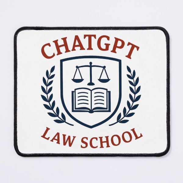 Item preview, The Hallowed Halls of Chat GPT University, Law School designed and sold by Inappropriate Ink.
