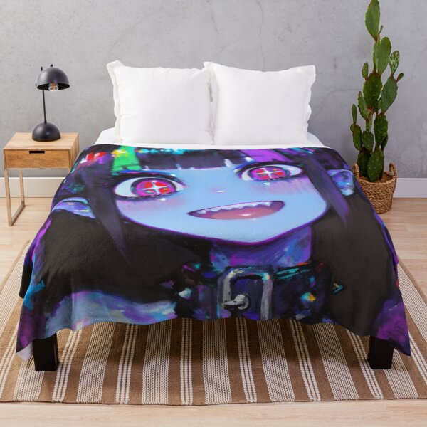 Item preview, Neon Fanged Demon Girl Smile designed and sold by bubblegoth.