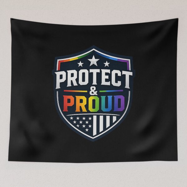 Item preview, Protect & Proud Police Gift – LGBTQ Law Enforcement Pride Month Support Design designed and sold by Im-Ara.