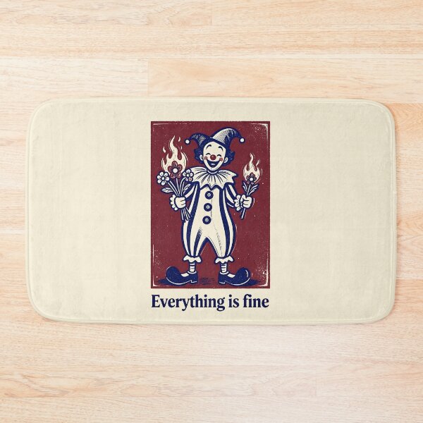 Item preview, Everything is Fine Funny Ironic Clown Fire Retro Art designed and sold by LumePrint.