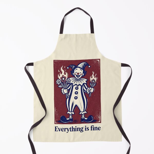 Item preview, Everything is Fine Funny Ironic Clown Fire Retro Art designed and sold by LumePrint.