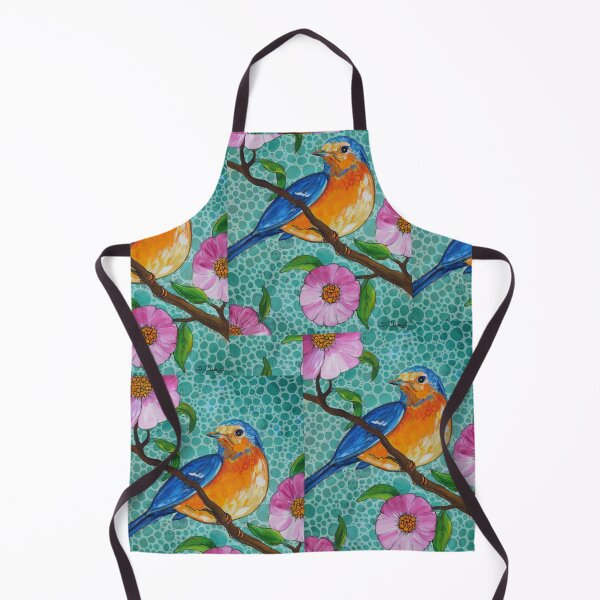 Item preview, Blue Bird Of Happiness 2 Pink Floral Painting Art designed and sold by Sharon Cummings Art.