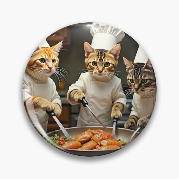 Item preview, Three Feline Chefs Preparing a Gourmet Meal designed and sold by Teeshirtstoday.com.