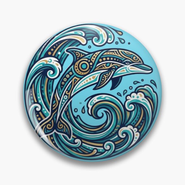 Item preview, "Ornamental Dolphin – Ocean Fantasy Art  designed and sold by Dogandesighn.