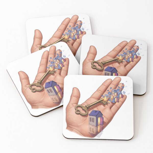 Item preview, Hand Holding Golden Key Mini Houses designed and sold by AbanoubStore.