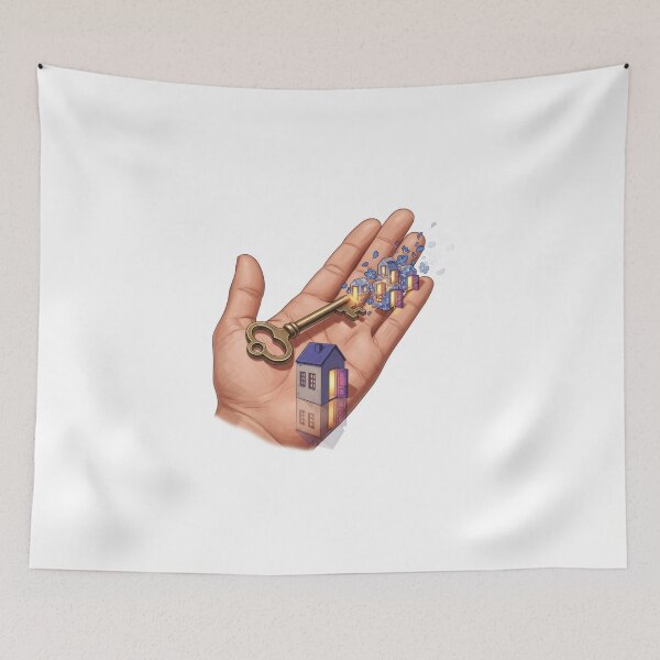Item preview, Hand Holding Golden Key Mini Houses designed and sold by AbanoubStore.