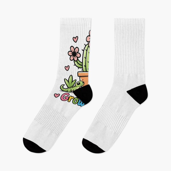 Item preview, Cute Cactus Grow Happy with Lizard & Bee – Kawaii Plant Design designed and sold by TeoraMotif Studio.