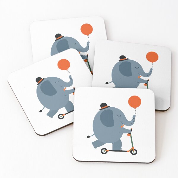 Item preview, Funny Elephant on Scooter with Balloon designed and sold by OlhaDreamArt.
