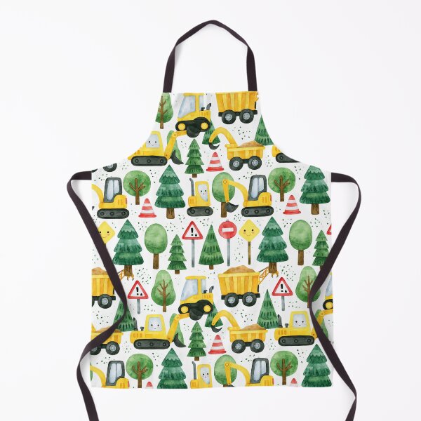Item preview, Cute Cartoon Diggers and Green Trees Seamless Pattern designed and sold by Piotrek0001.