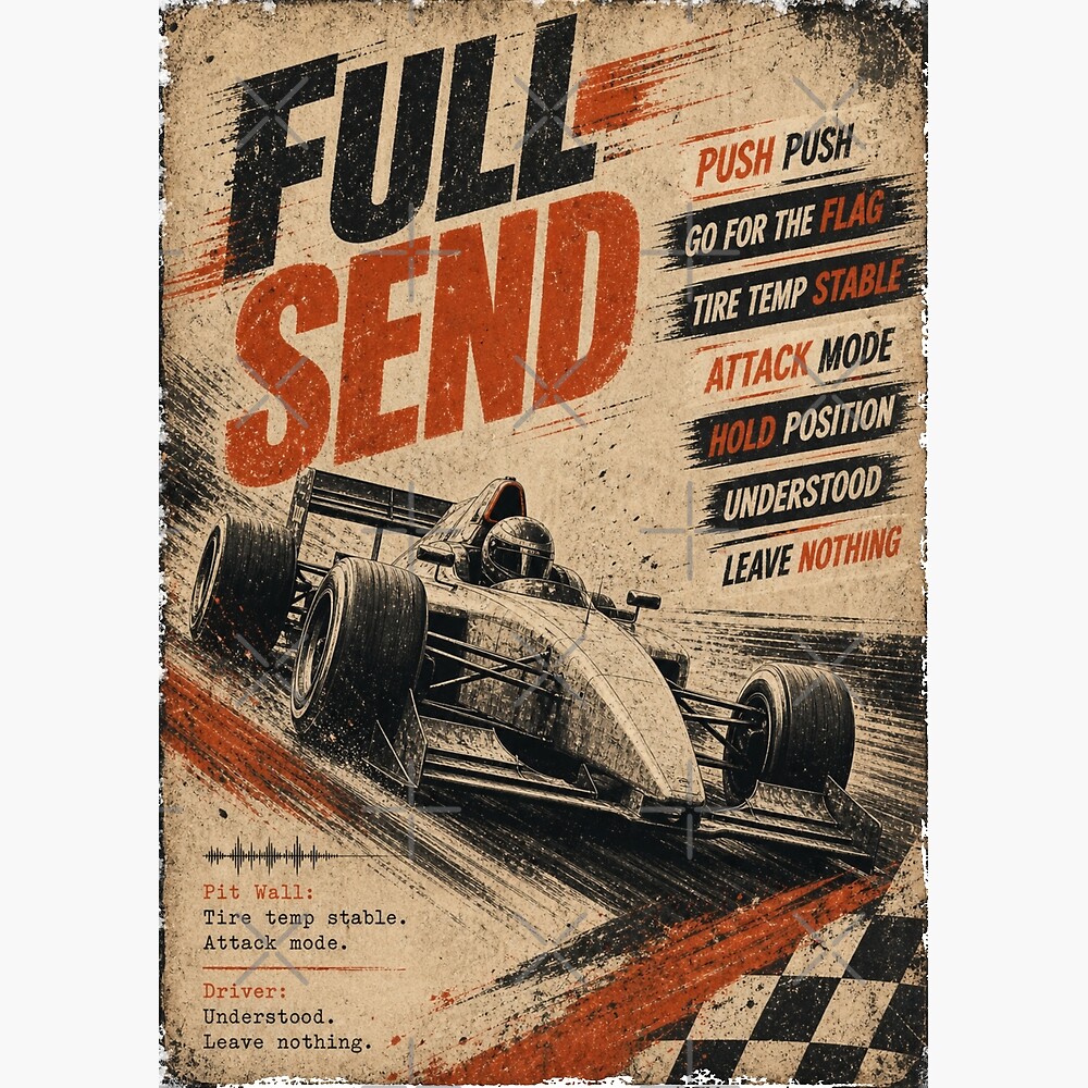 Vintage Pit Radio Grand Prix Racing Poster — Poster