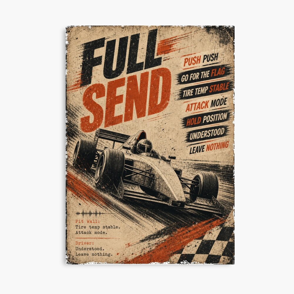Vintage Pit Radio: One Racing Design, On Everything — Canvas Print