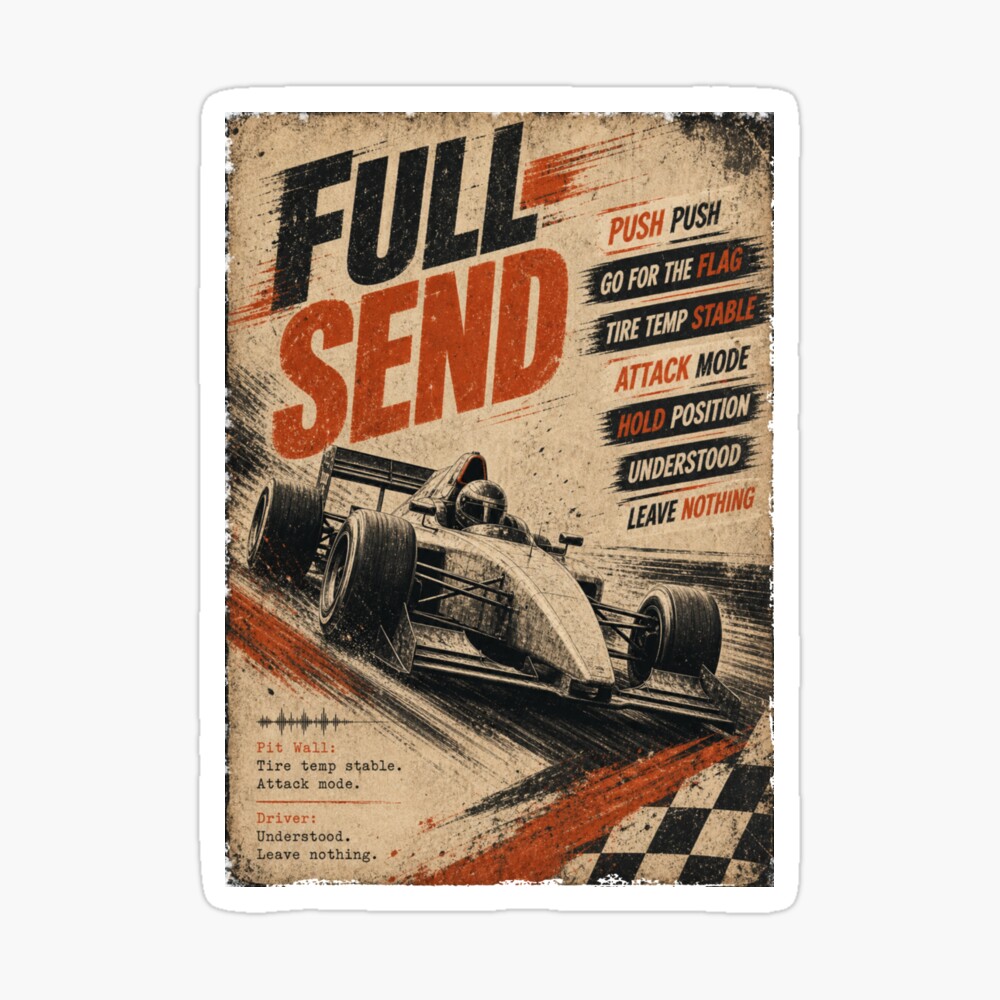 Vintage Pit Radio: One Racing Design, On Everything — Sticker