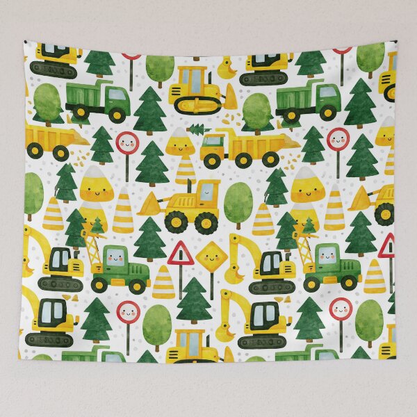 Item preview, Yellow Construction Vehicles and Cones Kids Pattern designed and sold by Piotrek0001.