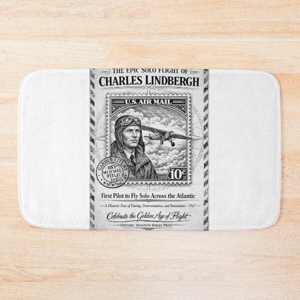 Item preview, Charles Lindbergh Vintage Aviation Stamp Poster designed and sold by 9xgraphics.