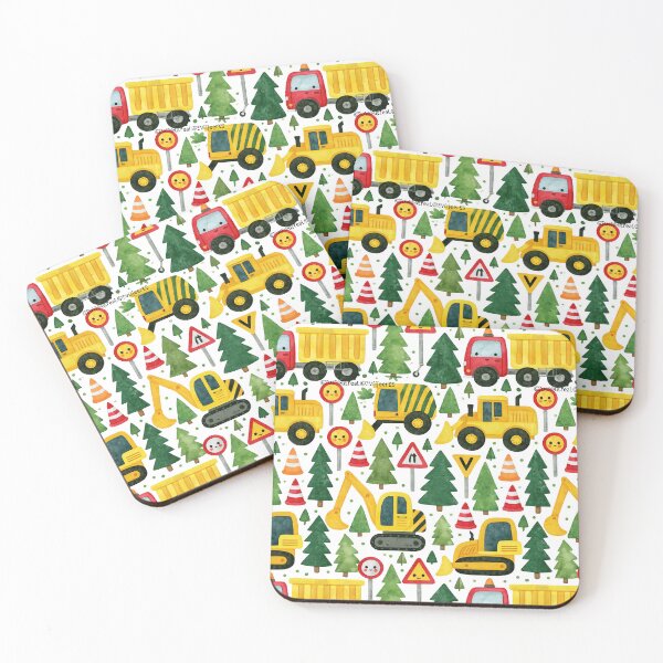 Item preview, Watercolor Diggers and Traffic Signs Seamless Pattern designed and sold by Piotrek0001.