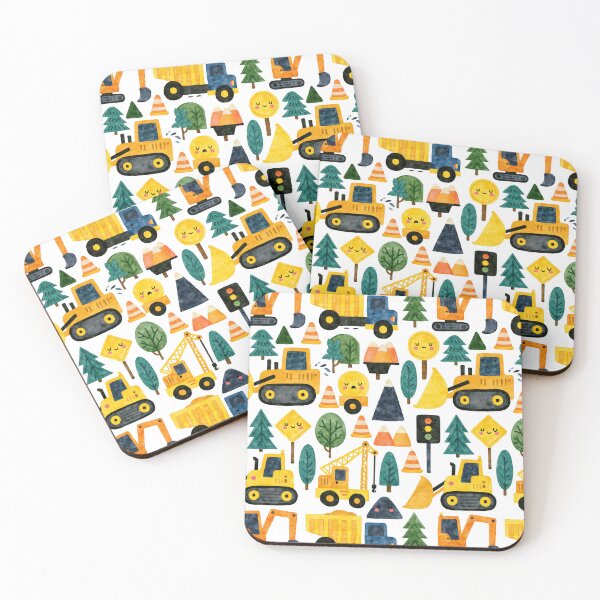 Item preview, Construction Trucks and Mountains Cute Boy Pattern designed and sold by Piotrek0001.