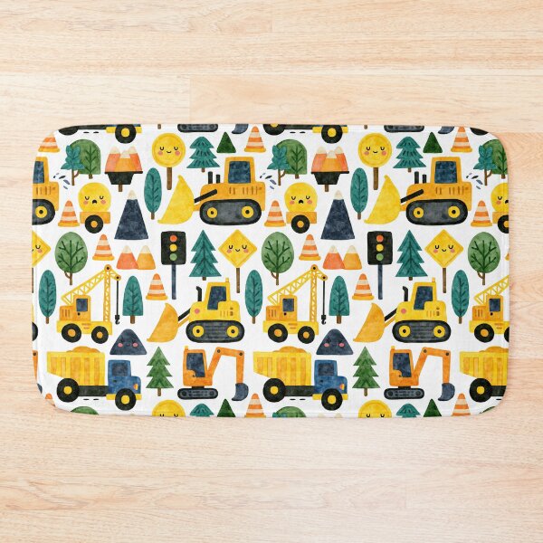 Item preview, Construction Trucks and Mountains Cute Boy Pattern designed and sold by Piotrek0001.