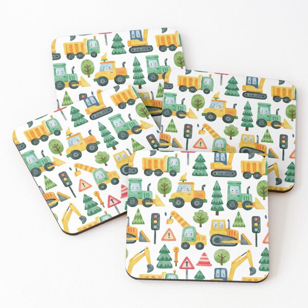 Item preview, Yellow Dump Trucks and Excavators Nursery Pattern designed and sold by Piotrek0001.