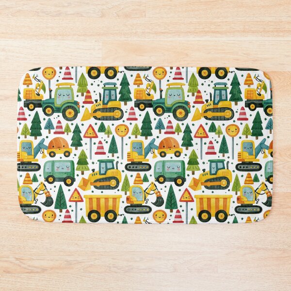Item preview, Dense Construction Vehicles and Signs Kids Pattern designed and sold by Piotrek0001.