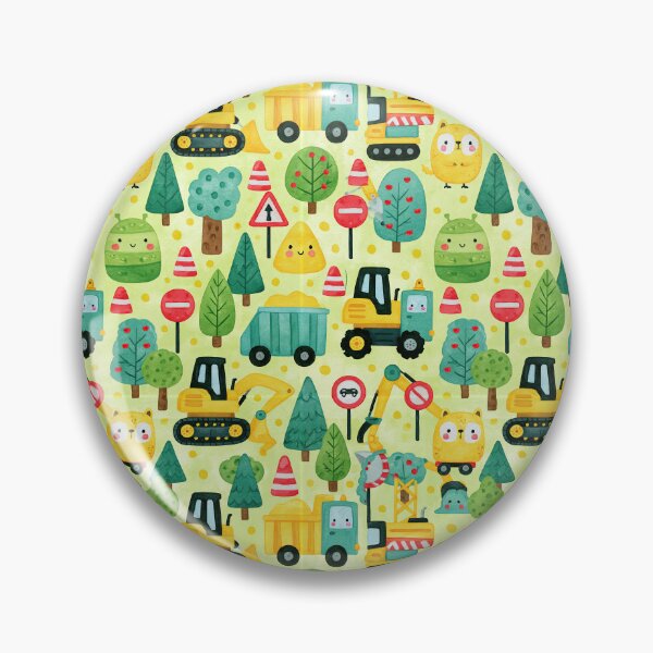 Item preview, Cartoon Construction Trucks on Light Yellow Pattern designed and sold by Piotrek0001.