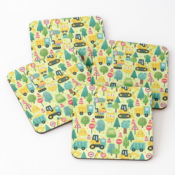 Item preview, Cartoon Construction Trucks on Light Yellow Pattern designed and sold by Piotrek0001.