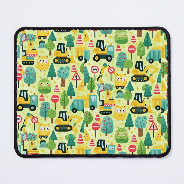 Item preview, Cartoon Construction Trucks on Light Yellow Pattern designed and sold by Piotrek0001.