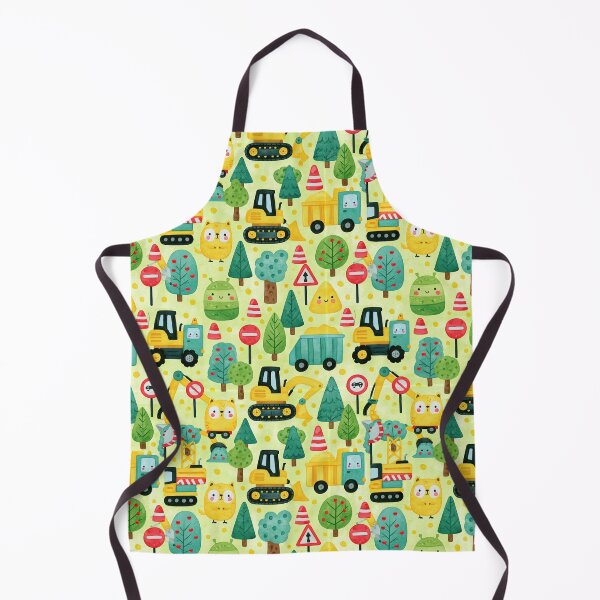 Item preview, Cartoon Construction Trucks on Light Yellow Pattern designed and sold by Piotrek0001.
