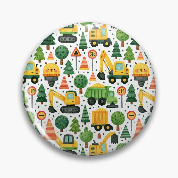Item preview, Diggers and Dump Trucks Nursery Wallpaper Pattern designed and sold by Piotrek0001.