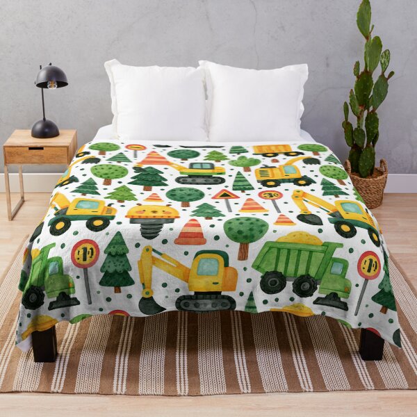 Item preview, Diggers and Dump Trucks Nursery Wallpaper Pattern designed and sold by Piotrek0001.