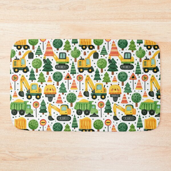 Item preview, Diggers and Dump Trucks Nursery Wallpaper Pattern designed and sold by Piotrek0001.