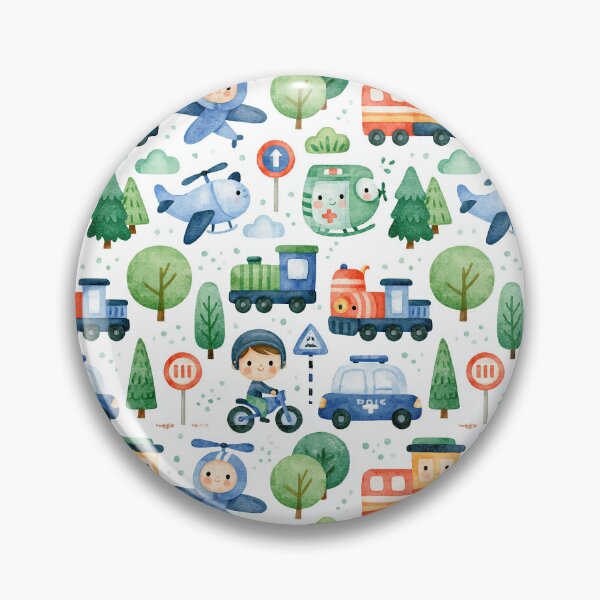 Item preview, Cute Blue Airplanes and Police Cars Seamless Pattern designed and sold by Piotrek0001.