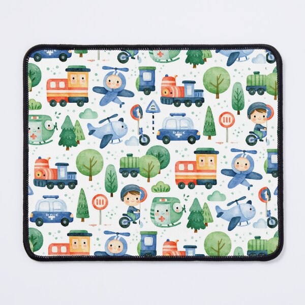 Item preview, Cute Blue Airplanes and Police Cars Seamless Pattern designed and sold by Piotrek0001.