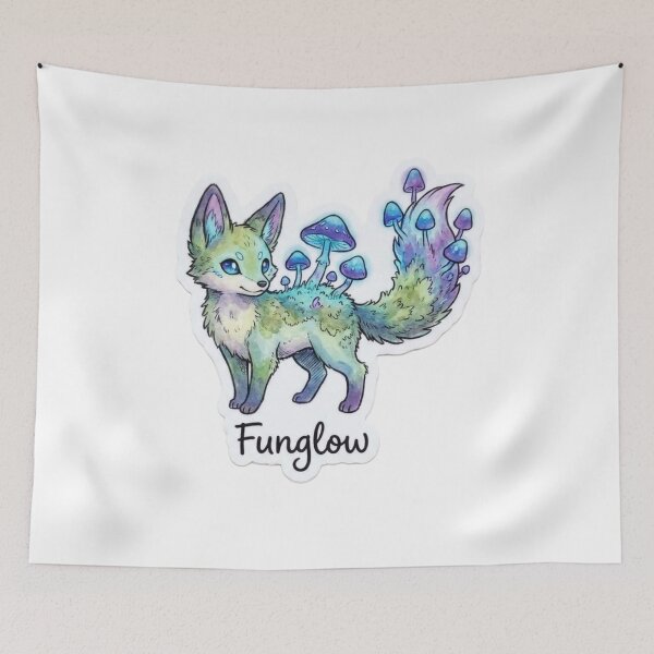 Item preview, Mushroom Fox Fantasy Creature Sticker designed and sold by Hafcishop.