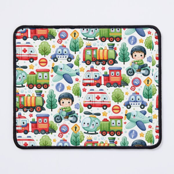 Item preview, Ambulance Fire Truck and Helicopter Kids Pattern designed and sold by Piotrek0001.