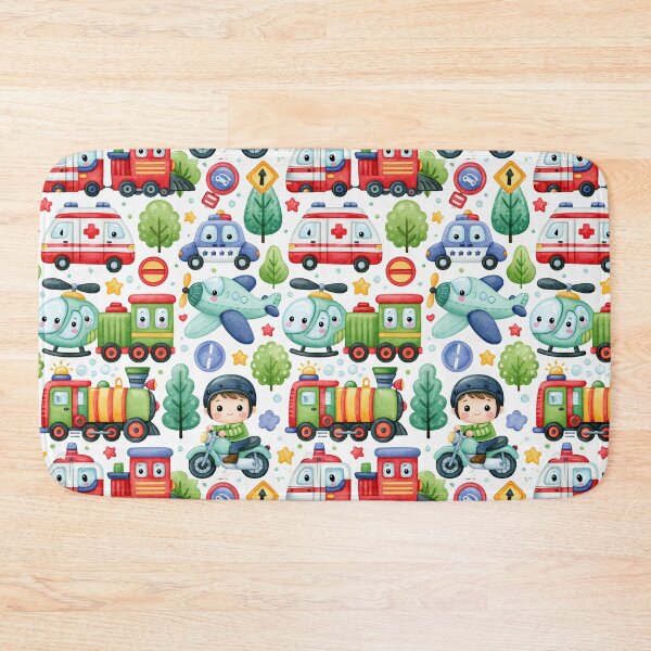 Item preview, Ambulance Fire Truck and Helicopter Kids Pattern designed and sold by Piotrek0001.