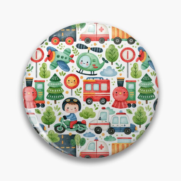 Item preview, Emergency Vehicles and Red Train Nursery Pattern designed and sold by Piotrek0001.