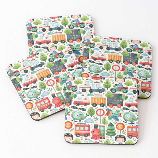 Item preview, Emergency Vehicles and Red Train Nursery Pattern designed and sold by Piotrek0001.