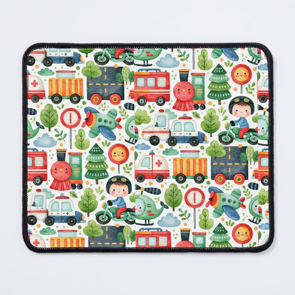 Item preview, Emergency Vehicles and Red Train Nursery Pattern designed and sold by Piotrek0001.