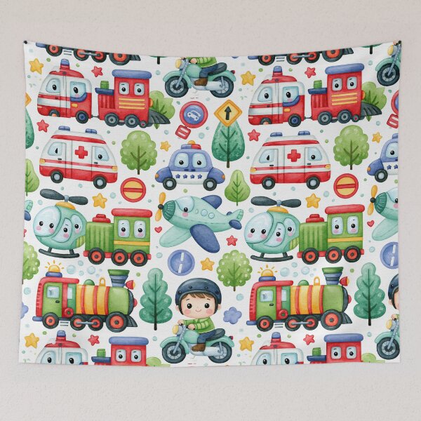 Item preview, Ambulance Fire Truck and Helicopter Kids Pattern designed and sold by Piotrek0001.