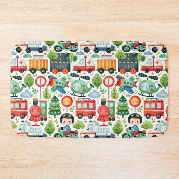Item preview, Emergency Vehicles and Red Train Nursery Pattern designed and sold by Piotrek0001.