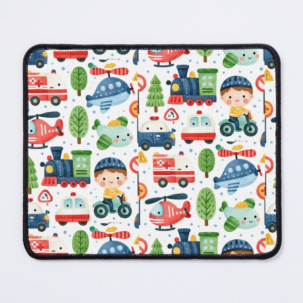Item preview, Fire Engine and Police Helicopter Watercolor Pattern designed and sold by Piotrek0001.