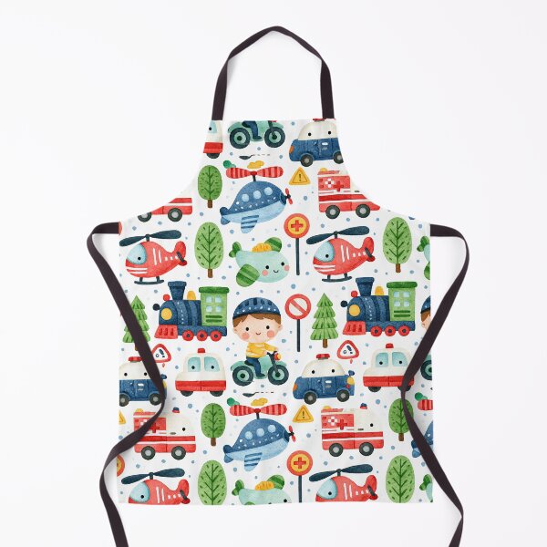Item preview, Fire Engine and Police Helicopter Watercolor Pattern designed and sold by Piotrek0001.
