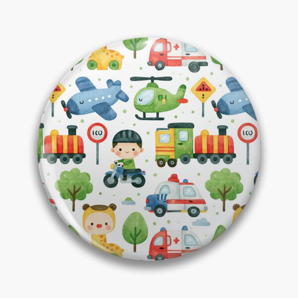 Item preview, Cute Rescue Vehicles and Firefighter Kids Pattern designed and sold by Piotrek0001.