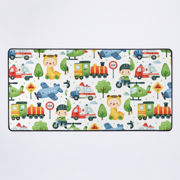 Item preview, Cute Rescue Vehicles and Firefighter Kids Pattern designed and sold by Piotrek0001.