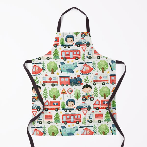 Item preview, Ambulance and Red Fire Truck Seamless Boy Pattern designed and sold by Piotrek0001.