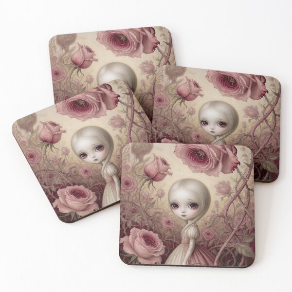 Item preview, rose garden. Fantasy Whimsical Doll ✦ Pop Surrealism Art Print designed and sold by Piagor.